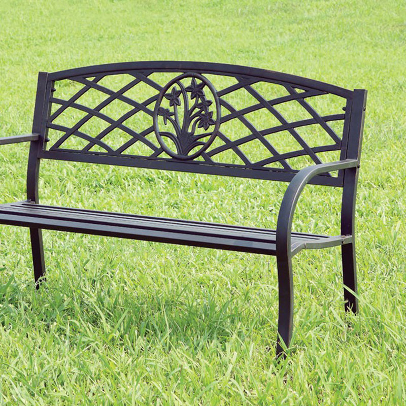 Charlton Home® Carlile Stainless Steel Garden Bench | Wayfair